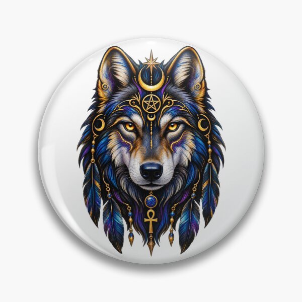 Item preview, Mystic Wolf Spirit Celestial Moon and Pentacle designed and sold by Witch Joseph.