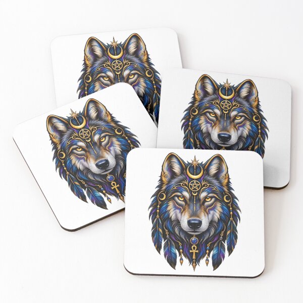 Item preview, Mystic Wolf Spirit Celestial Moon and Pentacle designed and sold by Witch Joseph.