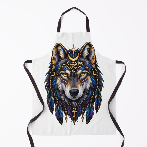 Item preview, Mystic Wolf Spirit Celestial Moon and Pentacle designed and sold by Witch Joseph.