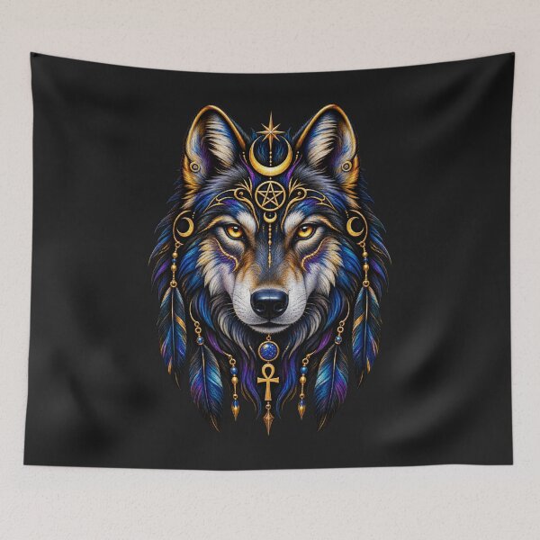 Item preview, Mystic Wolf Spirit Celestial Moon and Pentacle designed and sold by Witch Joseph.