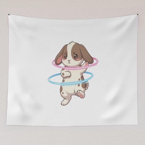 Item preview, Cute Bunny Spinning Hula Hoops designed and sold by Ella_Sketch.