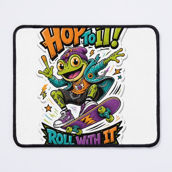 Item preview, Hop To It Skateboarding Frog Mascot Graphic designed and sold by InkDriveStudio.