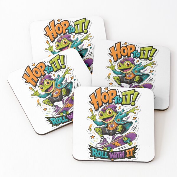 Item preview, Hop To It Skateboarding Frog Mascot designed and sold by InkDriveStudio.