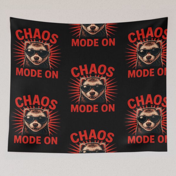 Item preview, Chaos Mode On Funny Ferret With Sunglasses Cool Animal designed and sold by PrintSpire Studios.