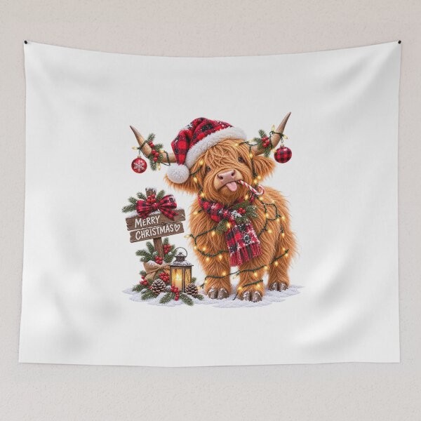 Item preview, Funny Christmas Highland Cow Holiday Lights designed and sold by HippyRikky.