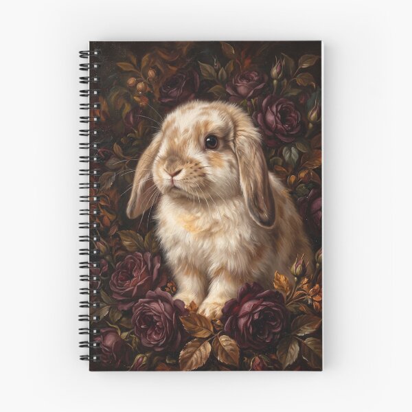 Item preview, Regal Lop Ear Bunny Floral Oil Portrait designed and sold by Real Beast Art.