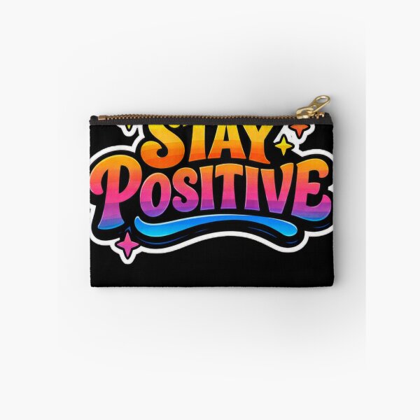 Item preview, Stay Positive Colorful Retro Graffiti Typography Quote Sticker designed and sold by CyberPaws Art.