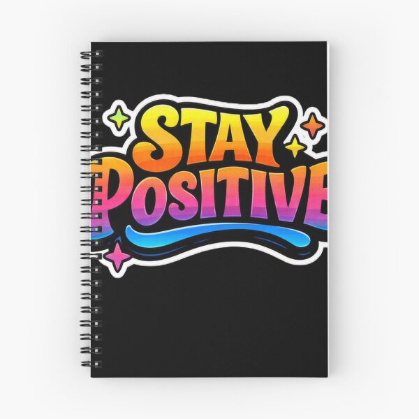 Item preview, Stay Positive Colorful Retro Graffiti Typography Quote Sticker designed and sold by CyberPaws Art.
