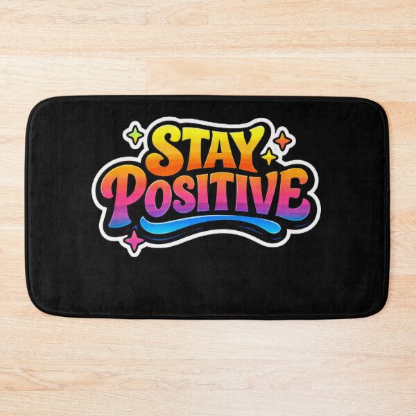 Item preview, Stay Positive Colorful Retro Graffiti Typography Quote Sticker designed and sold by CyberPaws Art.
