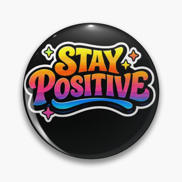 Item preview, Stay Positive Colorful Retro Graffiti Typography Quote Sticker designed and sold by CyberPaws Art.