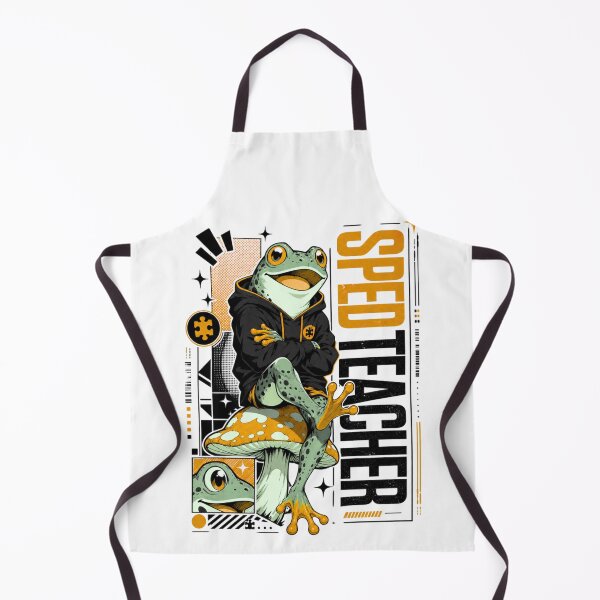 Item preview, SPED Teacher Frog Mushroom Graphic Poster T-Shirt | Funny Special Education Toad Inclusion Teacher Yellow Orange Gift designed and sold by illeN-Art-World.