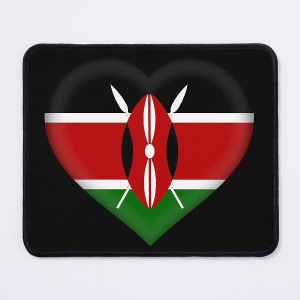 Item preview, Kenyan Flag Heart 3D Kenya Love Gift Design designed and sold by yazdogs.