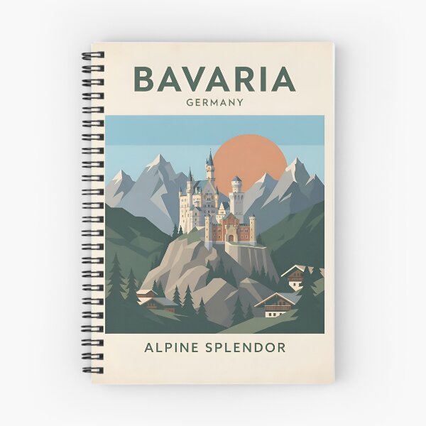 Item preview, Bavaria Germany Vintage Travel Poster - Minimalist Fairytale Castle Art Print designed and sold by DuckOddity.