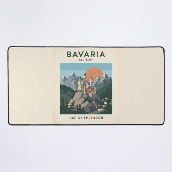 Item preview, Bavaria Germany Vintage Travel Poster - Minimalist Fairytale Castle Art Print designed and sold by DuckOddity.