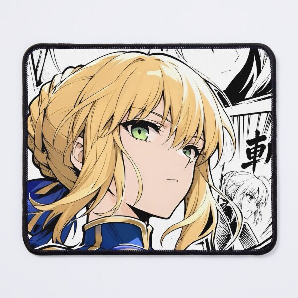 Item preview, Saber | Blonde Anime Warrior in Blue Royal Armor – Elegant Fantasy Manga Character Art designed and sold by Dyan4.