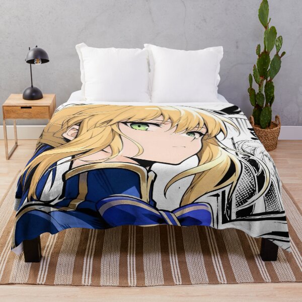 Item preview, Saber | Blonde Anime Warrior in Blue Royal Armor – Elegant Fantasy Manga Character Art designed and sold by Dyan4.