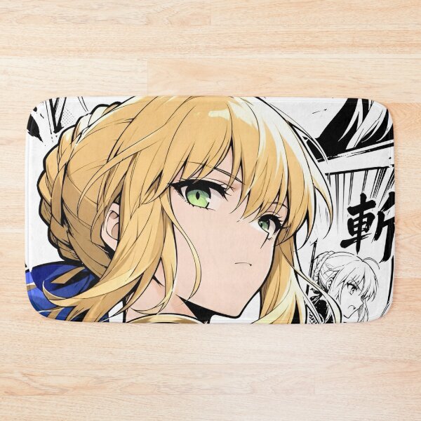 Item preview, Saber | Blonde Anime Warrior in Blue Royal Armor – Elegant Fantasy Manga Character Art designed and sold by Dyan4.