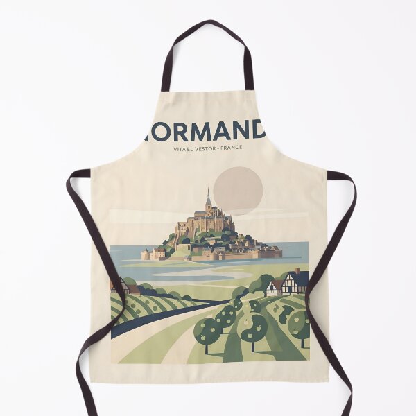 Item preview, Normandy France Vintage Travel Poster - Minimalist Coastal Abbey Art Print designed and sold by DuckOddity.