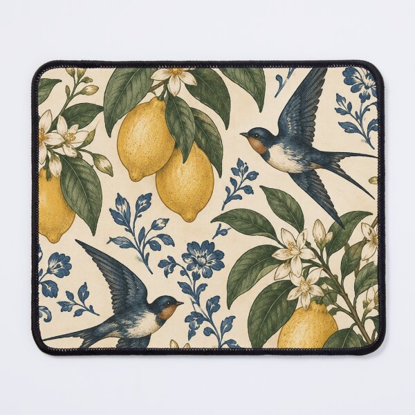 Item preview, Vintage Swallows & Lemon Botanical designed and sold by Glottopia.