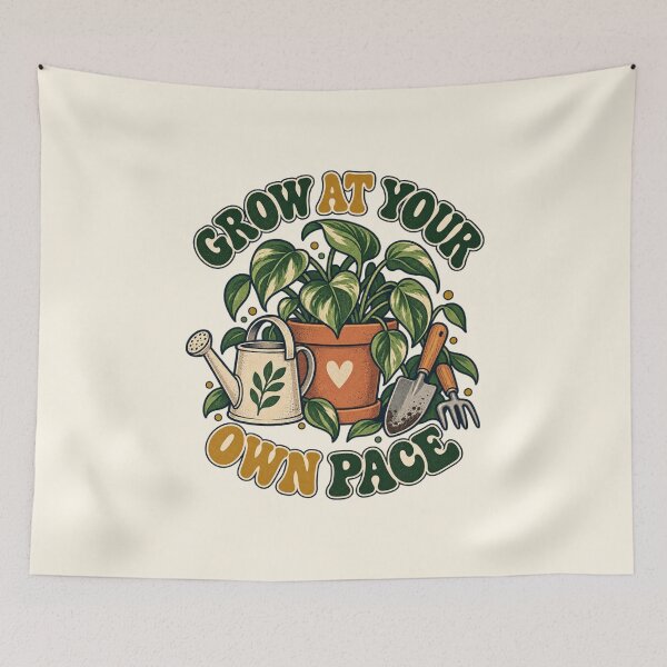 Item preview, Grow at Your Own Pace Retro Garden designed and sold by Mostafa Studio.