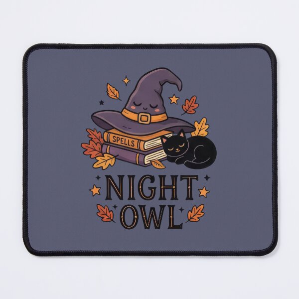 Item preview, Cute "Night Owl" Halloween Design with Sleeping Black Cat and Spell Books designed and sold by TontikDesign.