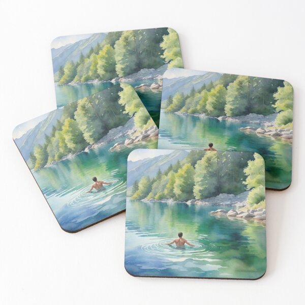 Item preview, Turquoise Mountain Lake - Into the Quiet designed and sold by Prachodayat Artworks.