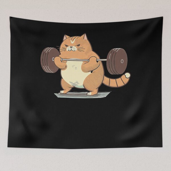 Item preview, Cat Weightlifting Work Out Funny Gym Design designed and sold by priestimpsont.