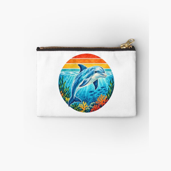Item preview, Retro colorful dolphin underwater designed and sold by trendspatterns.
