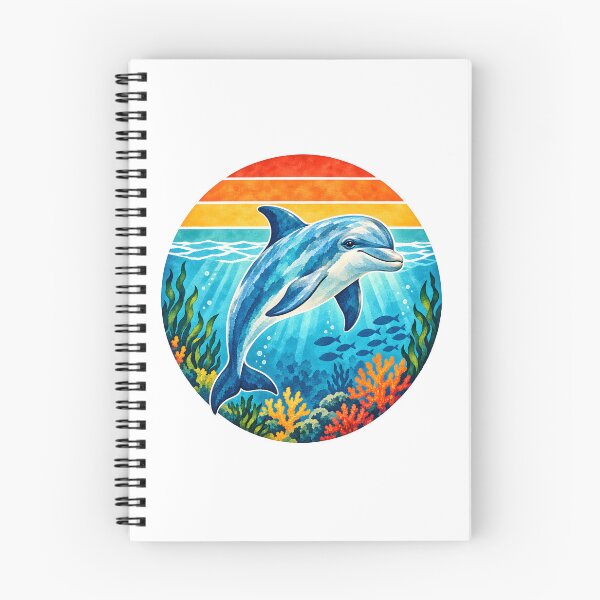 Item preview, Retro colorful dolphin underwater designed and sold by trendspatterns.
