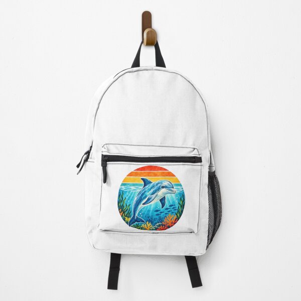 Item preview, Retro colorful dolphin underwater designed and sold by trendspatterns.