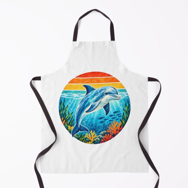 Item preview, Retro colorful dolphin underwater designed and sold by trendspatterns.