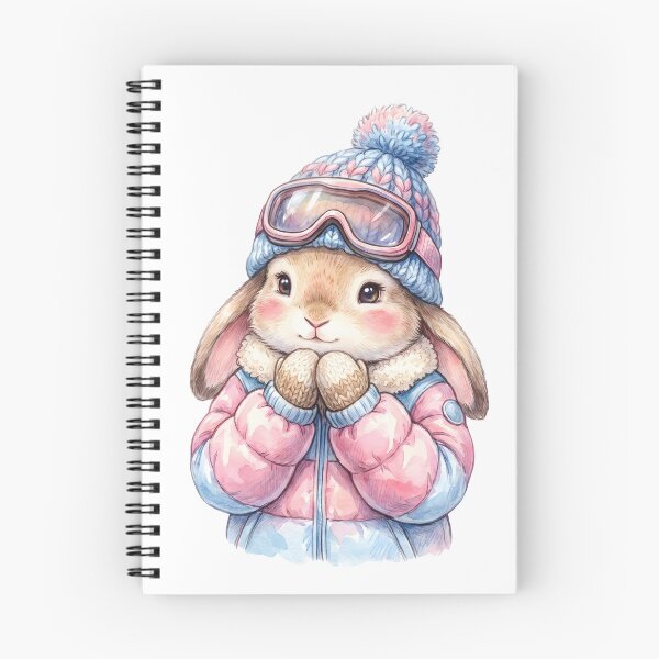 Item preview, Cute Winter Bunny Skiing Snow Adventure Cozy Animal Lover designed and sold by StickerNestYou.
