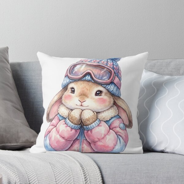 Item preview, Cute Winter Bunny Skiing Snow Adventure Cozy Animal Lover designed and sold by StickerNestYou.