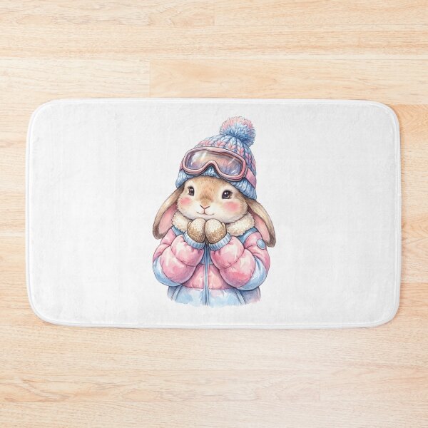 Item preview, Cute Winter Bunny Skiing Snow Adventure Cozy Animal Lover designed and sold by StickerNestYou.