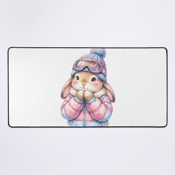 Item preview, Cute Winter Bunny Skiing Snow Adventure Cozy Animal Lover designed and sold by StickerNestYou.