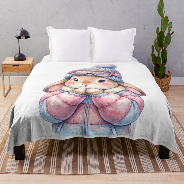 Item preview, Cute Winter Bunny Skiing Snow Adventure Cozy Animal Lover designed and sold by StickerNestYou.