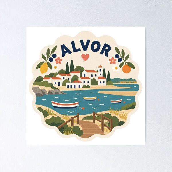 Item preview, Alvor Portugal Travel Souvenir Modern Folk Art designed and sold by VisualArtsOasis.