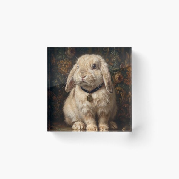 Item preview, Regal Lop Ear Bunny with Gold Locket designed and sold by Real Beast Art.