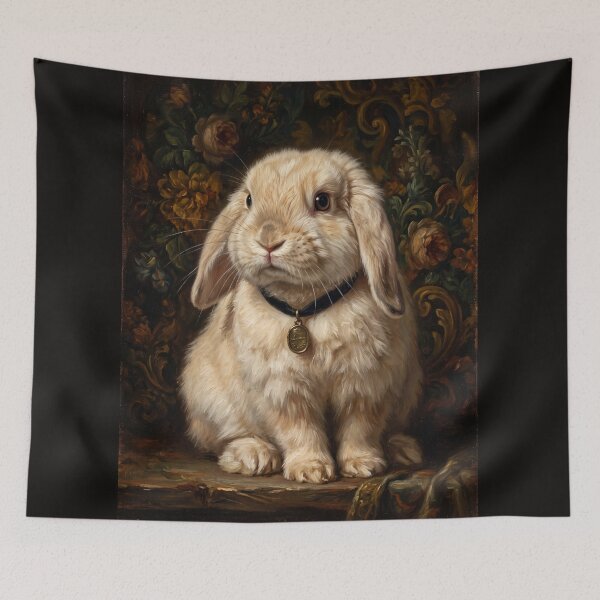 Item preview, Retrato regio de conejo con medallón dorado designed and sold by Real Beast Art.