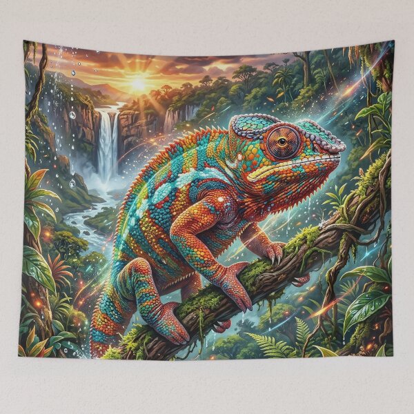 Item preview, Chameleon - Vibrant Tropical Jungle Art designed and sold by Lucid Dream Pixel.