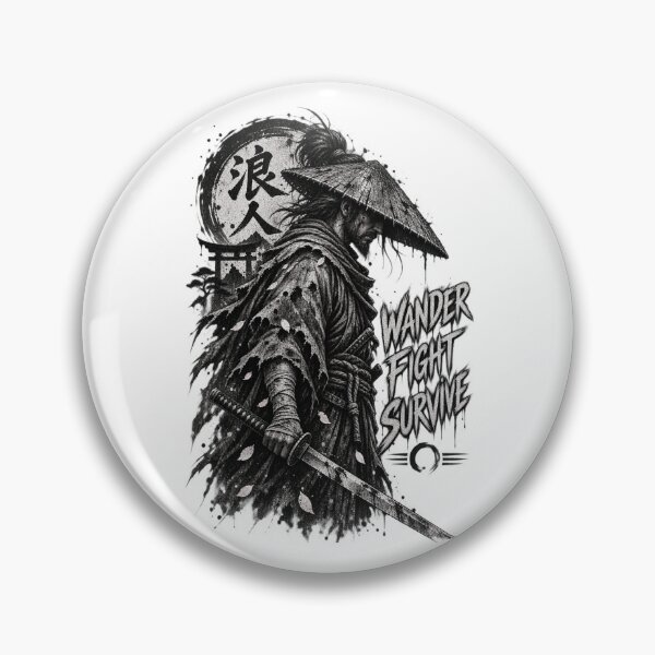 Item preview, Ronin Warrior Wander Fight Survive Japanese Samurai Art designed and sold by Onviton.