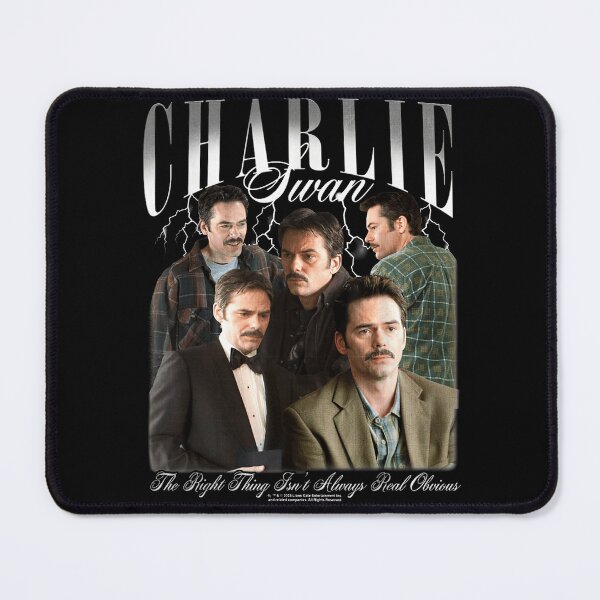 Item preview, Charlie Swan The Right Thing Isnt Always Real Obvious Twilight Saga Movie Character Collage Fan Apparel designed and sold by slmfams.