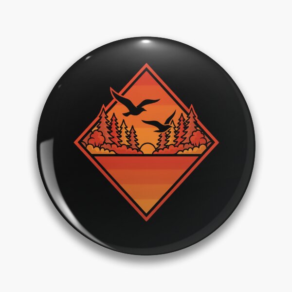 Item preview, Sunset Pines Camp Badge | Retro Diamond Patch Design designed and sold by Brand Uno Studio.