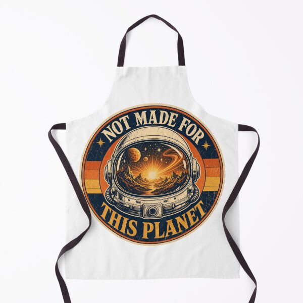 Item preview, Not Made For This Planet Funny Retro Astronaut Helmet designed and sold by ZAKE-store.
