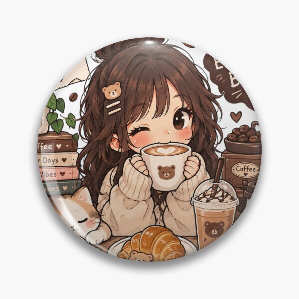 Item preview, Coffee makes everything better - Cute kawaii girl with coffee designed and sold by LunaVales.