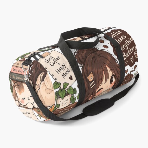 Item preview, Coffee makes everything better - Cute kawaii girl with coffee designed and sold by LunaVales.