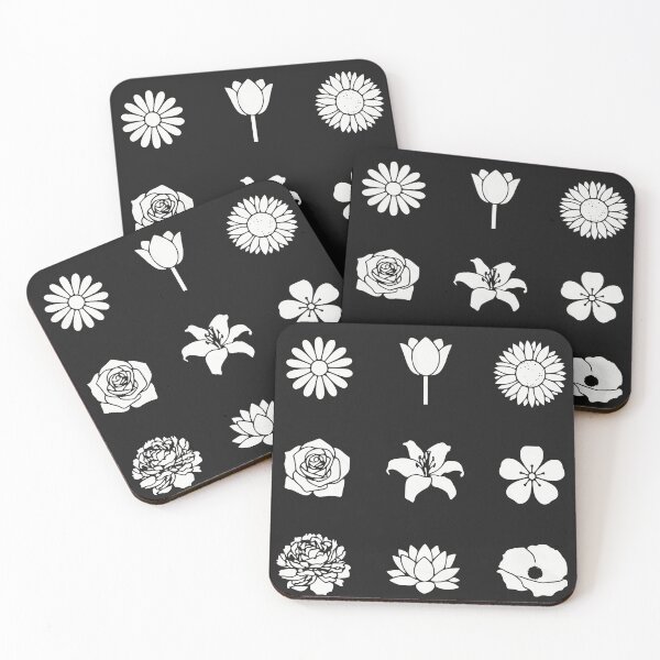 Item preview, White Flower Silhouettes | Minimalist Botanical Grid designed and sold by Brand Uno Studio.