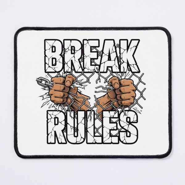 Item preview, BREAK RULES - Hands Ripping Chain Fence Bold Typography Streetwear designed and sold by VYBE DARK Studio.