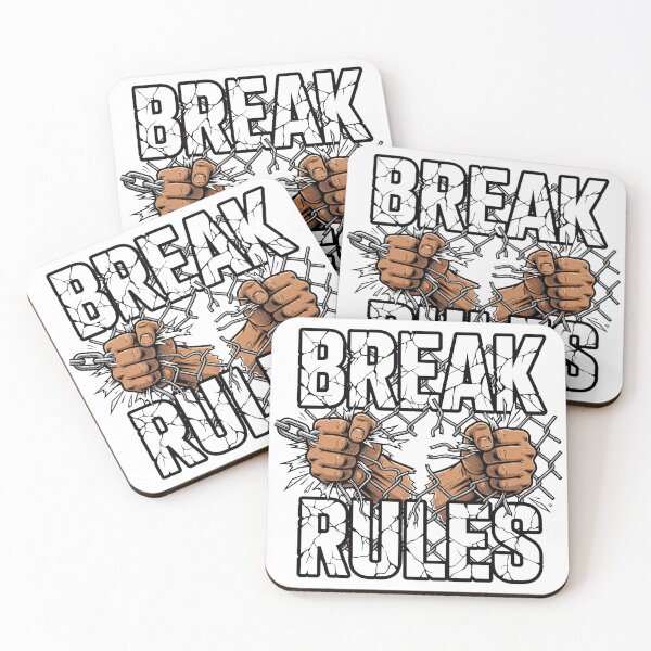 Item preview, BREAK RULES - Hands Ripping Chain Fence Bold Typography Streetwear designed and sold by VYBE DARK Studio.