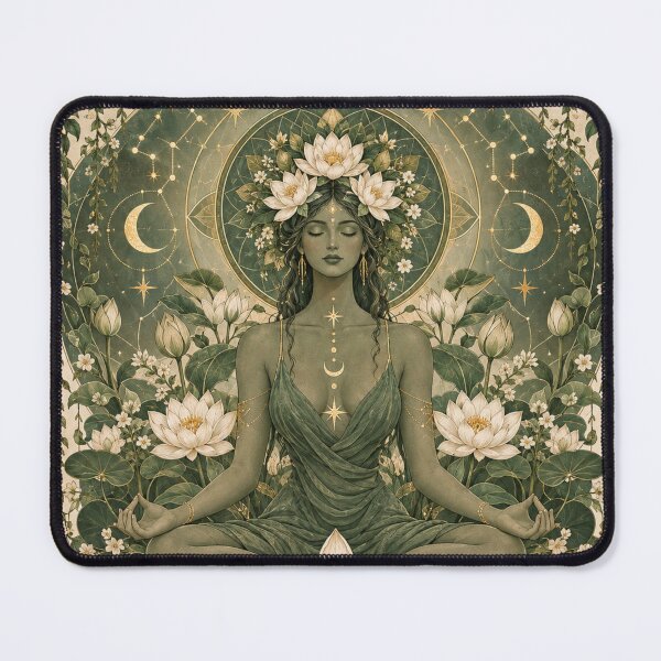Item preview, Breathe Deep Lotus Goddess Celestial Meditation Wall Art designed and sold by Cary-s.